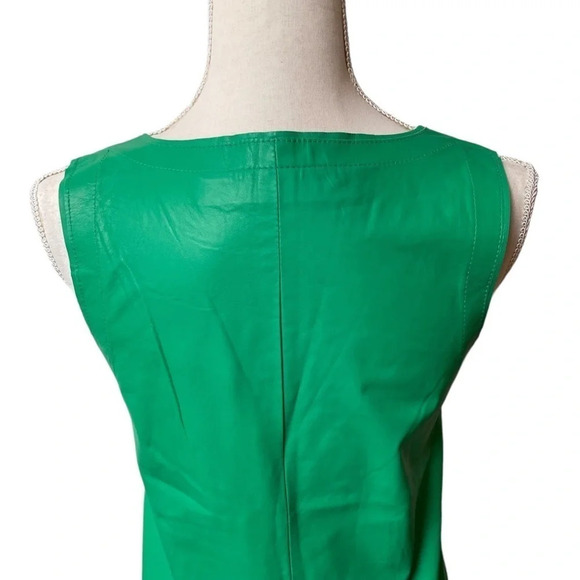 DROMe Green Lamb Leather Sleeveless Cutout Top XS | Italian Designer Luxury - Picture 7 of 16
